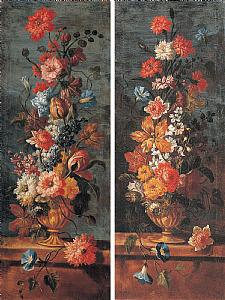 Coppia di vasi di fiori