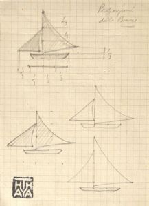 Studio su proporzioni di vele (Carrovela) (1932)