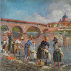 Lavandaie a Pavia, 1930 circa
