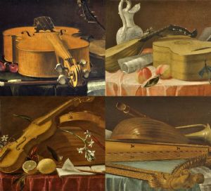 Quattro nature morte con strumenti musicali 
