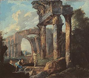 Capriccio architettonico con figure 