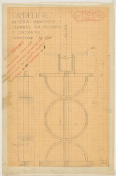 Progetto per brevetto di candeliere, 1930